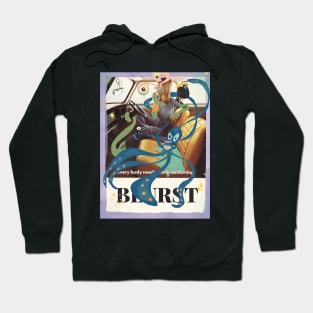 ‘Blurst’ by Grip Grand, colorful alien octopus vintage ad Hoodie